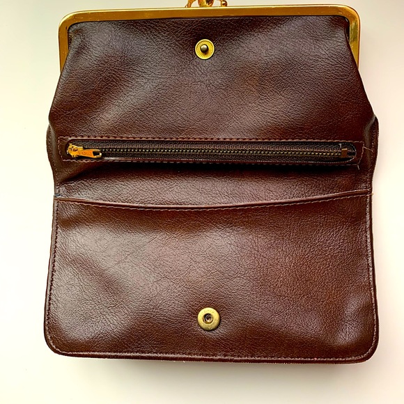 Vintage Stitched Boho 70s Clutch In Orange and Pink - Picture 6 of 13